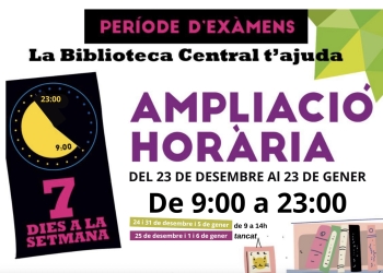 La Biblioteca Central de Gandia amplía su horario durante la Navidad