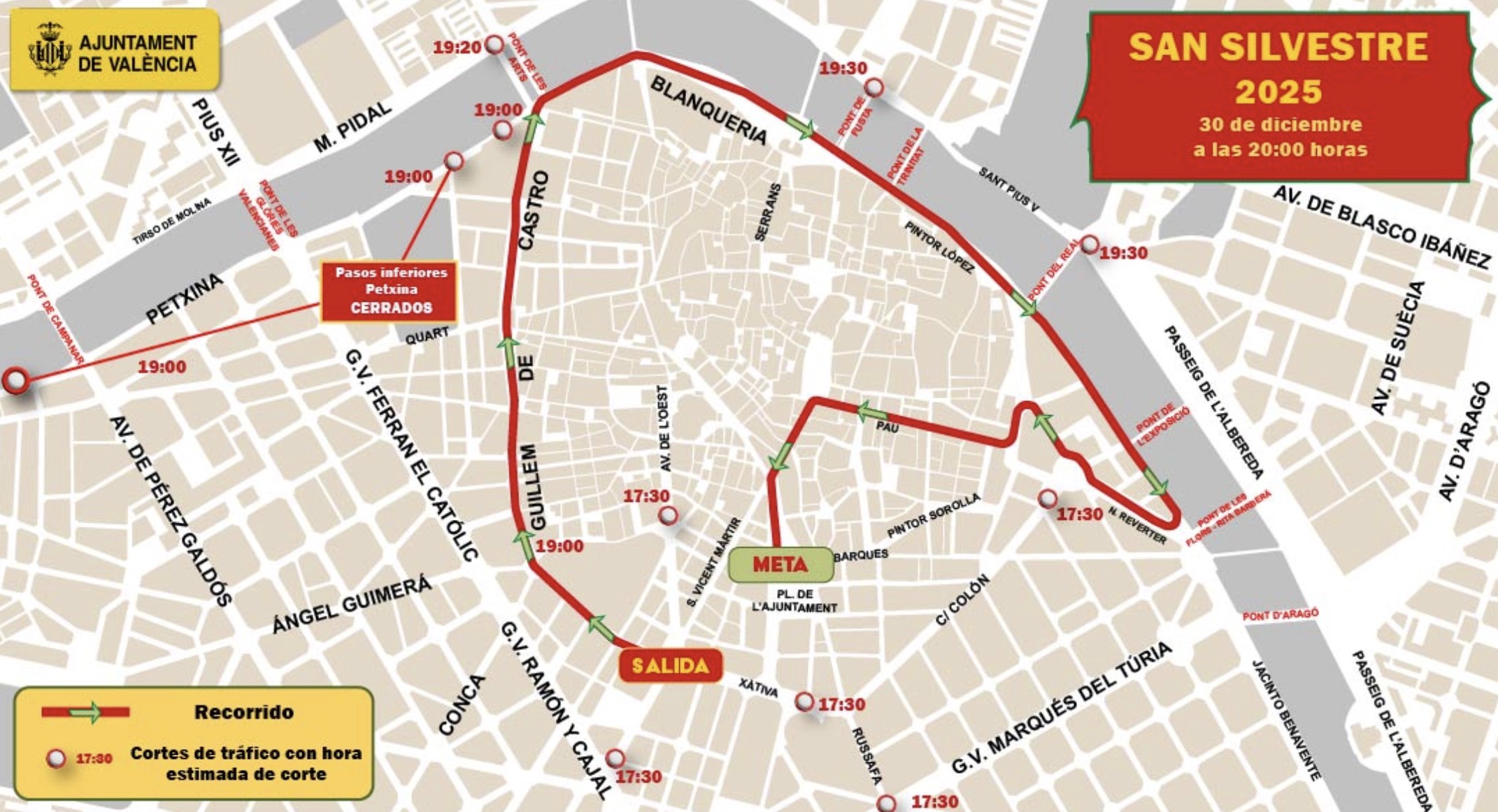 València prepara un dispositivo especial de tráfico para la realización de la San Silvestre