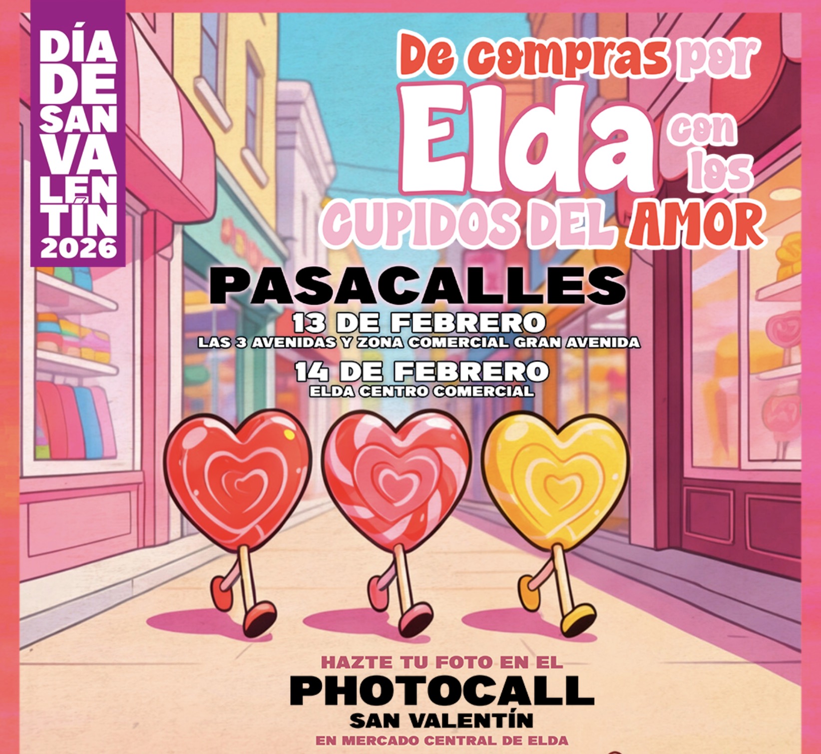 Elda pone en marcha una campaña especial para impulsar el comercio local con motivo del Día de los Enamorados