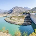 Imagen reciente de la presa del pantano del Amadorio.