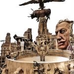 La falla diseñada por Salvador Dalí tal y como se plasmó tras construirla el artista fallero, escultor y decorador Octavio Vicent.