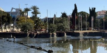 Parques y Jardines lleva a cabo una actuación de limpieza y mantenimiento de las fuentes ornamentales de Torrevieja