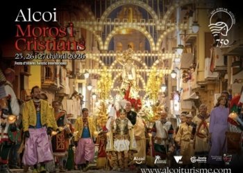 La imagen promocional de las Fiestas de Moros y Cristianos 2026 sitúa a Sant Jordi y el Año Jubilar como grandes reclamos turísticos