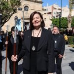 Rosa Navarro durante la procesión infantil de 2025.