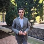 Carlos Mundina en el patio del edificio Tabacalera